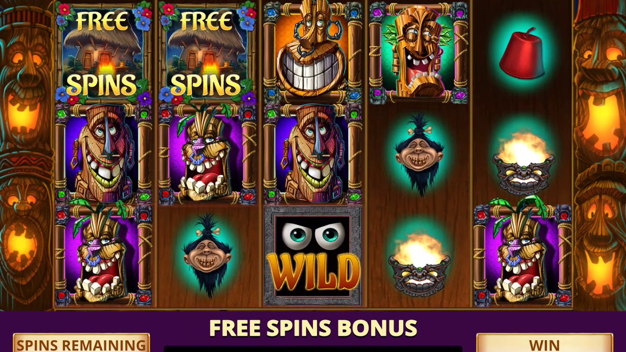 FREAKI TIKI Video Slot Casino Game with a LUAU FREE SPIN BONUS - YouTube