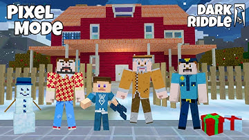 Dark Riddle PIXEL MODE New Updater ( MOD ALL SKIN PIXEL MODE ) - Horror Games And New Map | Part 61