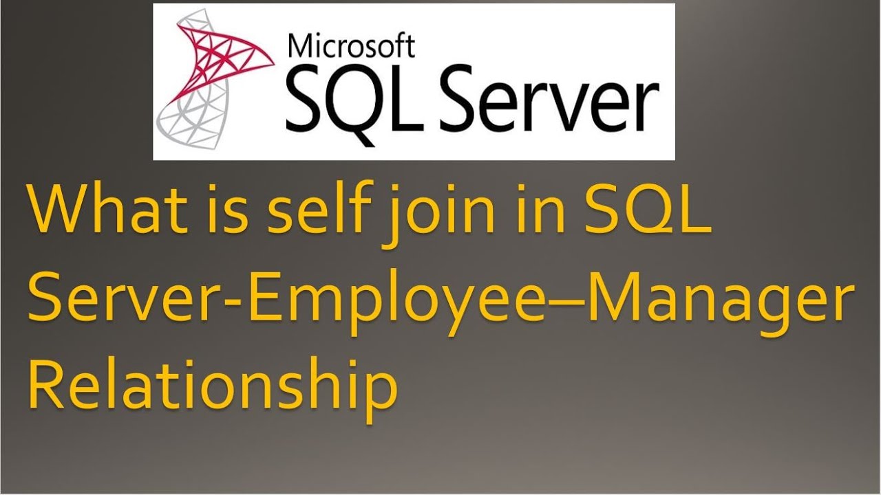 Self join in SQL Server #sqlinterview #data #dataengineering - YouTube