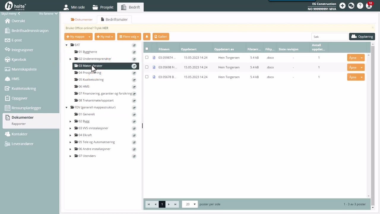 HoltePortalen   Dokumenter