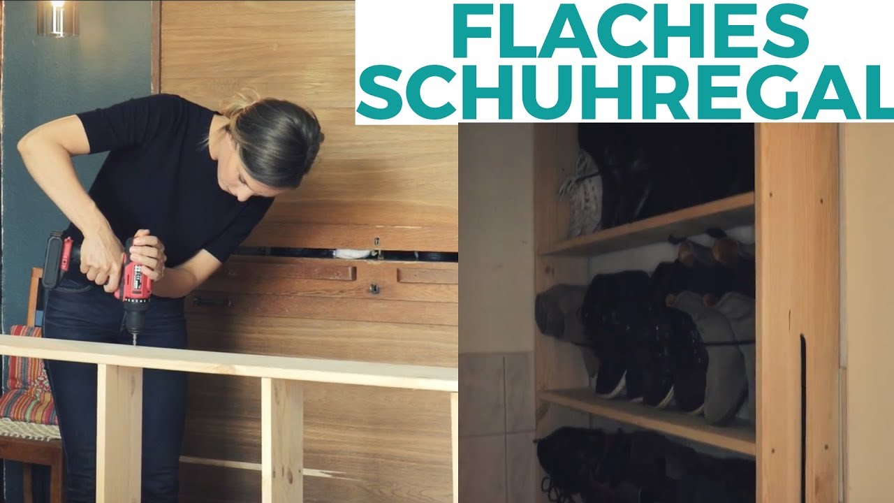 Quick & Dirty: Einfaches flaches Schuhregal aus Holz