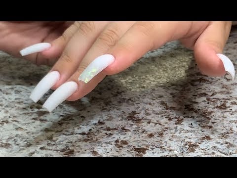 White Acrylic Tapered Square Acrylic Nails Youtube Using acrylics opens a door for experimenting with all kinds of manicures.