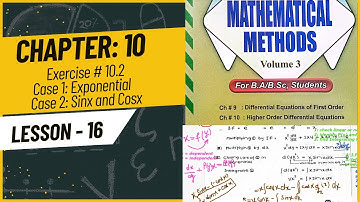 Non-homogeneous linear differential equation with constant coefficients| Ex 10.2 #bscmathematics