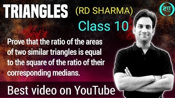 Prove that the areas of two similar triangles are in the ratio of the corresponding medians.