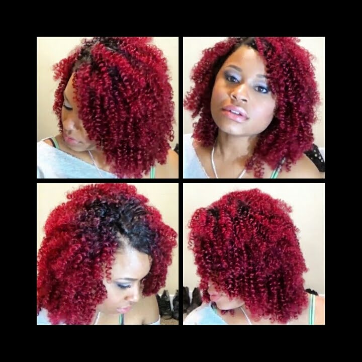 Red Hair W Dark Roots Quick Weave On Very Short Natural Hair W Leave Out