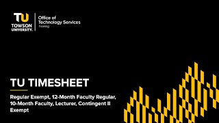 TU Timesheets for Exempt and Regular Faculty