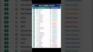 Tally Prime Accounting Groups Explained with 30 Ledger Examples #shorts #tallyprime #viralshorts