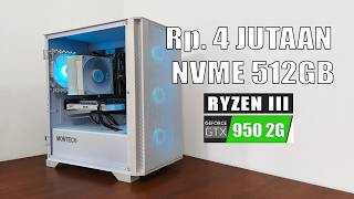 RAKIT PC 4 JUTAAN UPGRADABLE TEMA PUTIH RYZEN 5 3400G LEWATT