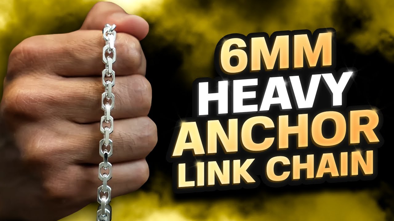 Silver 6mm Heavy Anchor Link Chain - YouTube