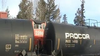 CN Train Spotting: CN 2246 8017 & 2286 Pacing CN 417 Westbound At Jasper AB 3/18 3/12/12