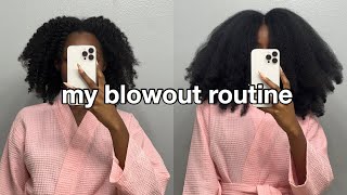 HOW I BLOWOUT MY THICK NATURAL HAIR | NO HEAT DAMAGE (type 4) ✨💆🏾‍♀️