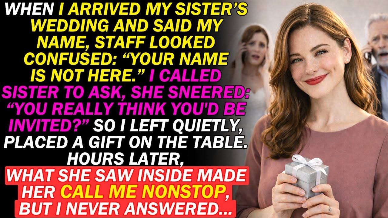Banned From My Sister’s Wedding... Then She Opened My Gift And Screamed.