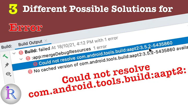 How to fix "Could not resolve com.android.tools.build:aapt2:3.5.2..." Error in Android Studio