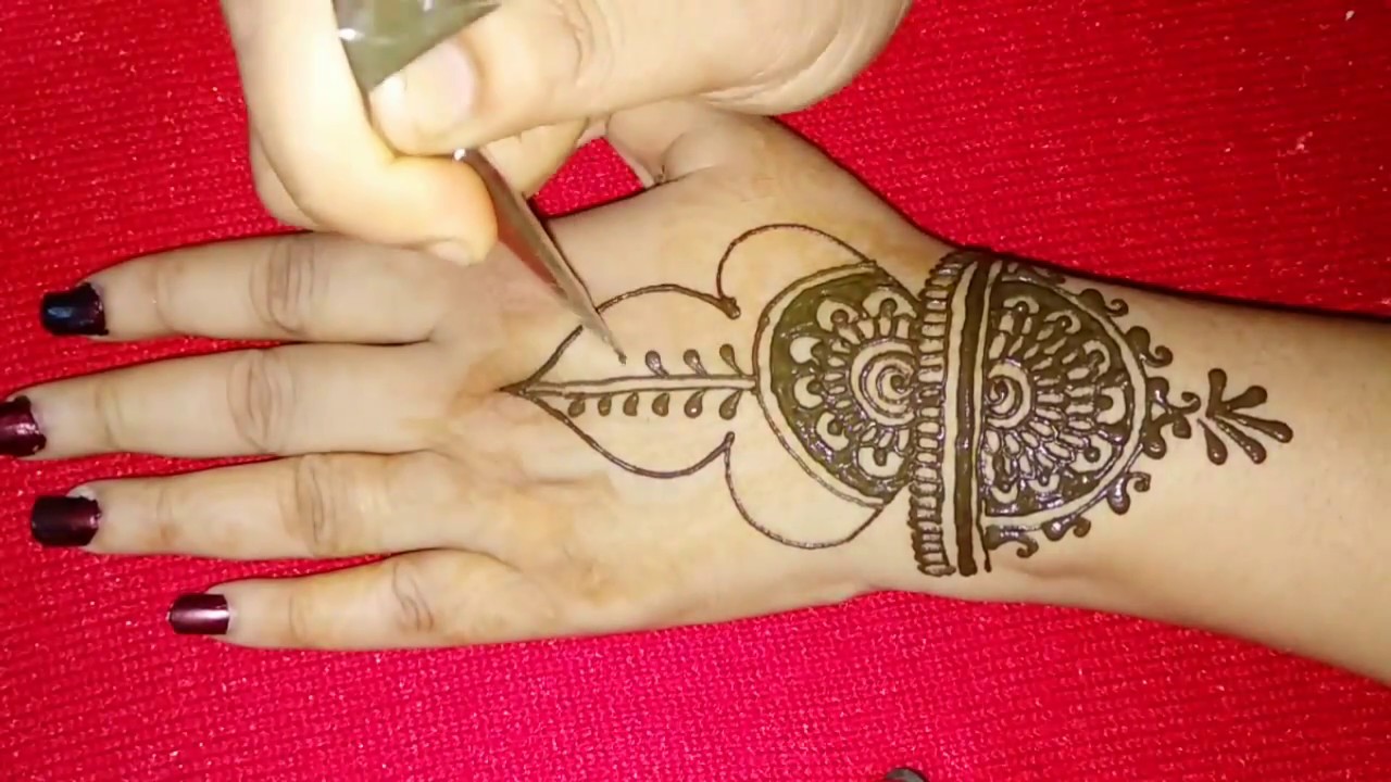 easy and stylish back hand henna mehndi design - YouTube