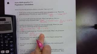 APES 3.5 and 3.8 Population Math Practice
