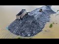 Part25!Great Road of Project to build over water using cast stone By SHANTUI &amp; 25 Ton trucks