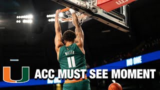 Celebrity Miami's Isaiah Wong Goes Up Top To Jordan Miller On Opening Play | ACC Must See Moment Wealth