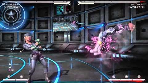 Sonya MKX 18% one-bar corner combo from projectile