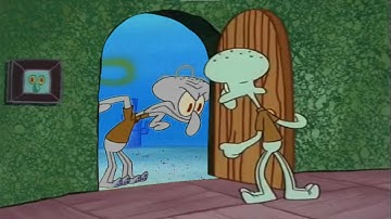 Squidward Trying to get Pizza from Squidward Door Edition