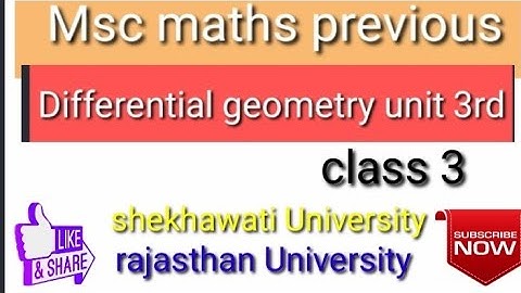 Differential geometry and tensor analysis unit 3rd// Radius of carvature//shekhawati University