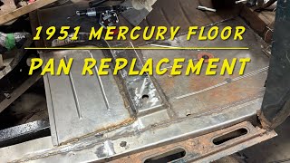 Building the floor pans one piece at a time on the 1951 mercury lead sled project .