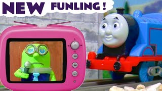 Thomas and Friends Toy Trains get help from New Reporter Funling