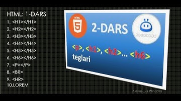#HTML 2-dars //Web-dasturlash