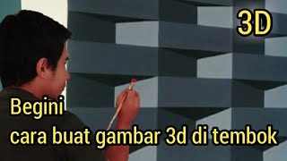 cat tembok 3d hitam putih simple - tutorial cat tembok 3d hitam putih simple - cat tembok kreatif 3d