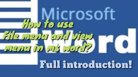 How to use File menu and view menu in ms word? Full introduction!