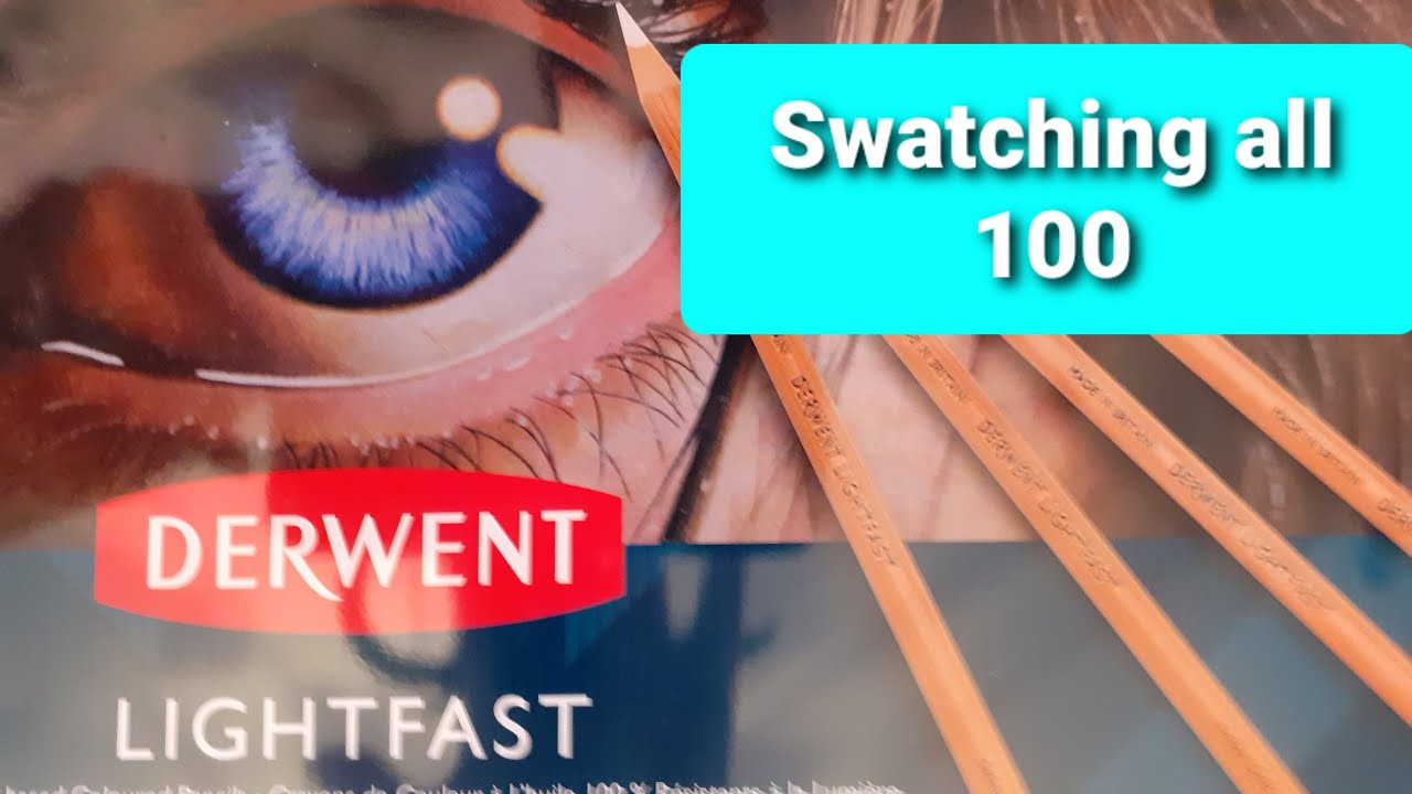 Swatch the full set of 100 Derwent LIGHTFAST pencils with me - Adult colouring