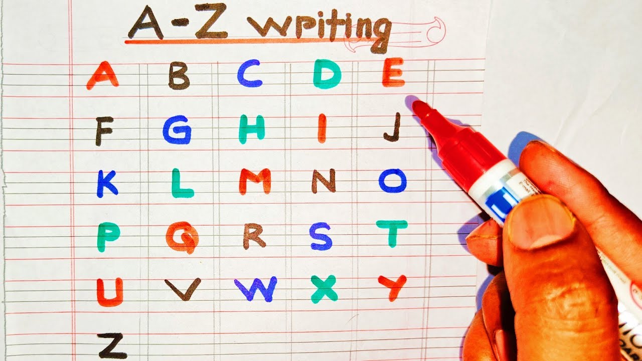 Course English Writing Abcd Capital Alphabets Writing A - Z || ABCD Writing || English Alphabets ...