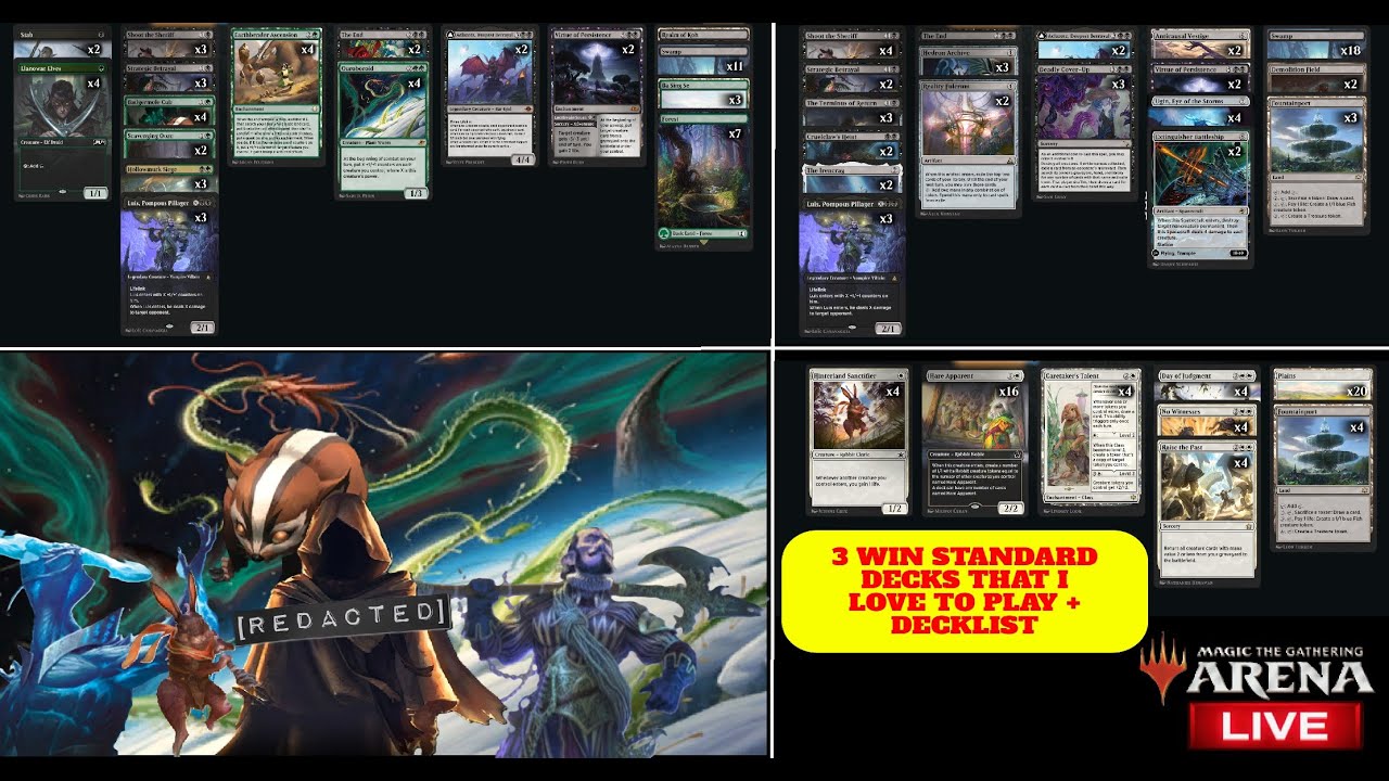 3 WIN STANDARD DECKS THAT I ❤️ TO PLAY + DECKLIST 😉Magic The Gathering ARENA❤️