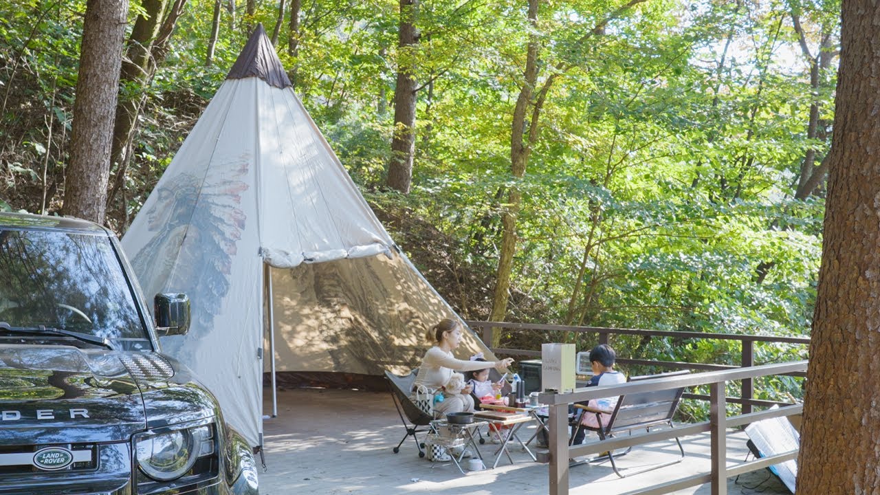 동계 가족 미니멀 캠핑 | 독립 사이트가 많은 서울 인근 양평 비룡 숲 캠핑장 | 웨스턴 소울 티피 텐트 | 폴라리스 펌피 10 | 블루에티 ac2p 가성비 파워뱅크