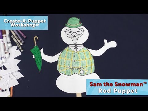 Sam the Snowman Rod Puppet