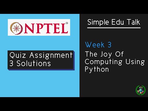 Week 3 quiz assignment || The Joy of Computing using Python