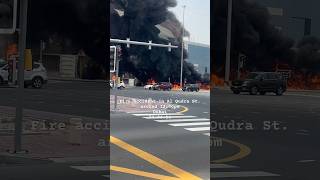 Dubai Fire accident in Al Qudra St, today #fire #dubai #dubainews #accidentnews #uae #shorts #viral