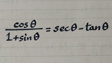 cosθ/(1+sinθ)=secθ-tanθ || Proving Trigonometric Identities