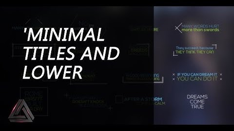 Minimal Titles and Lower Thirds | After Effects Template | Titles