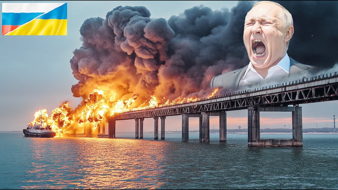 Ukraine attacks bridge connecting Russia to Crimea with F-16s - YouTube