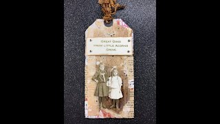 Mixed Media Tag | Crackle Paste | Paper Dolls