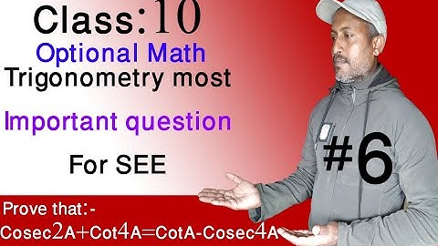 Class 10 Optional math Trigonometry Multiple angle most important problem ......