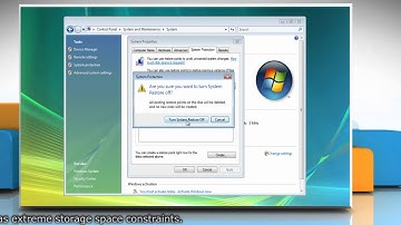 Windows® Vista: How to turn off System Restore