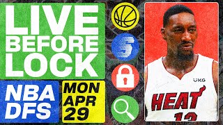NBA DFS Live Before Lock (Monday 4\/29\/24) | DraftKings \& FanDuel NBA Lineups