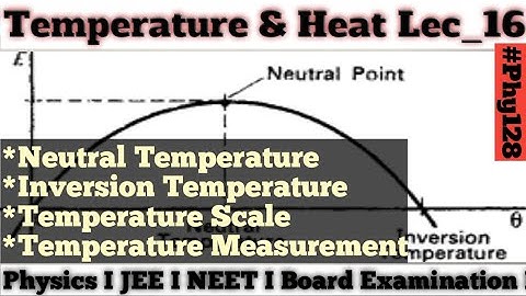 Temp & Heat Lec_16 :   Neutral Temperature  I Inversion Temperature & Temperature Scale