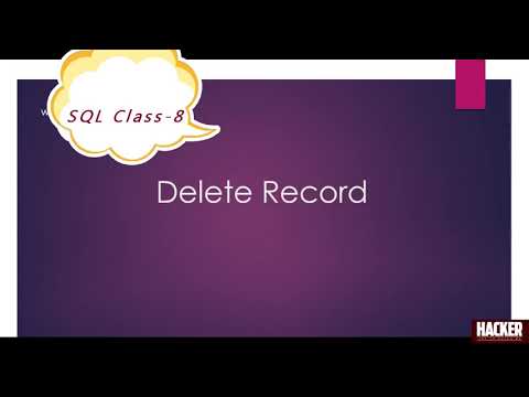 Sql Tutorials | Class - 8 | Delete Record