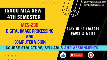 MCS-230 Study Plan and Guidelines | Digital Image Processing and Computer Vision