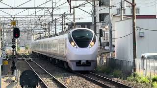E657系K11編成が勝田駅を入線、発車するシーン