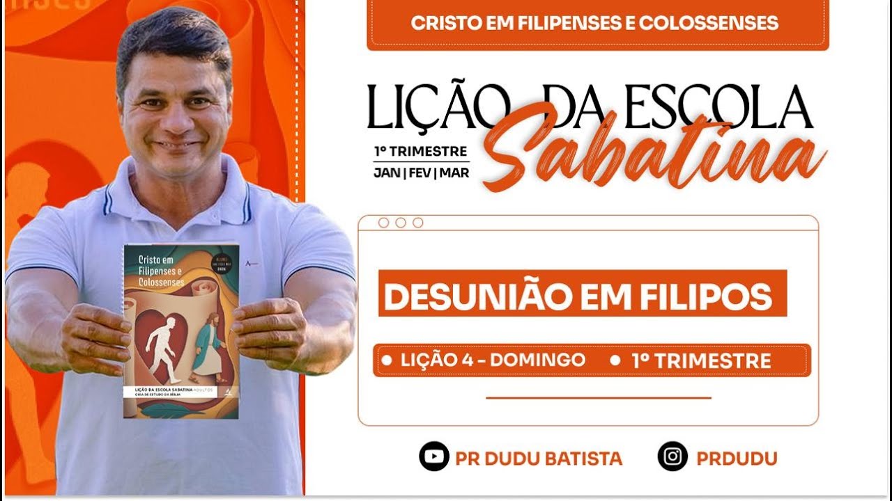 Lição da  Escola Sabatina ADULTOS , Domingo 18/01/2026  