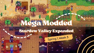 Stardew Valley Expanded ~ Spring 1, Week 3 ~ Mega Modded Meadowlands Farm Longplay (No Commentary)