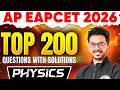 Top 200 Physics Questions With Solutions 🔥 | AP EAPCET 2026 | PW Telugu | AP EAMCET